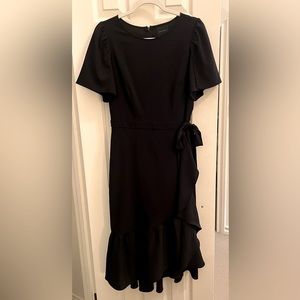 Alex Marie Black Faux Wrap Dress | Size 4